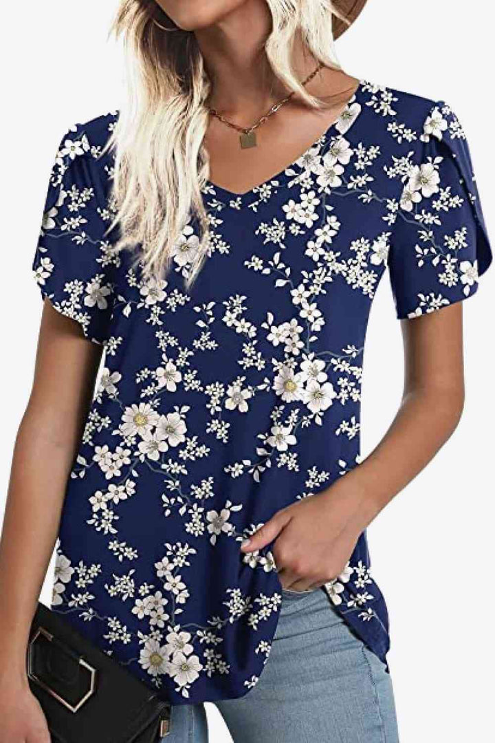 Stilla | Petal Sleeve V-hals Bluse