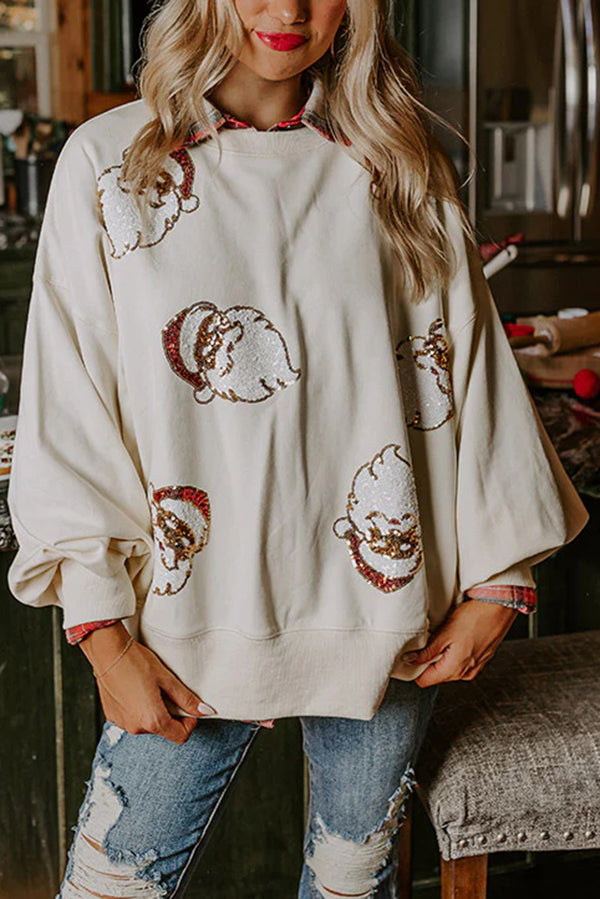 Stilla | Julemand Pailletter Løs Afslappet Sweatshirt