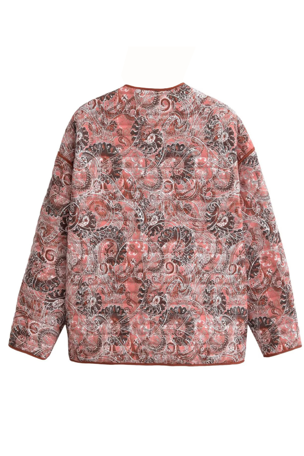 Stilla | Print Løs V-Udskæring Cardigan Bomuldsjakke