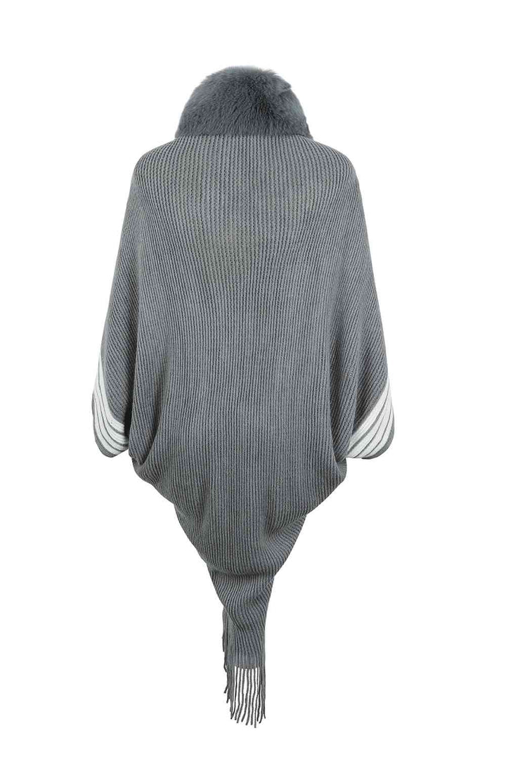 Stilla | Frynse Detalje Langærmet Poncho
