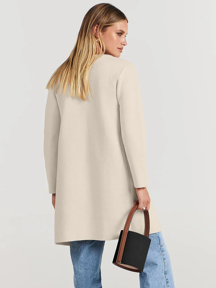 Stilla | Frakke Løs Skæring Knælængde Bred Revers Minimalistisk Design