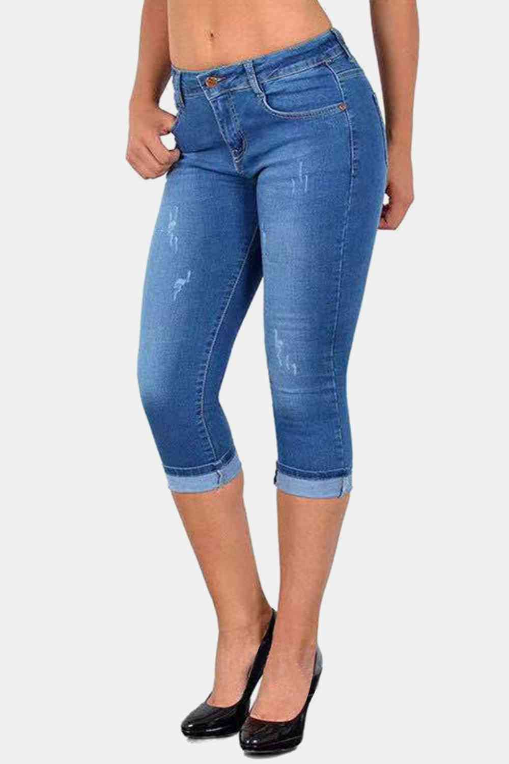 Stilla | Størrelse Knappede Capris Jeans