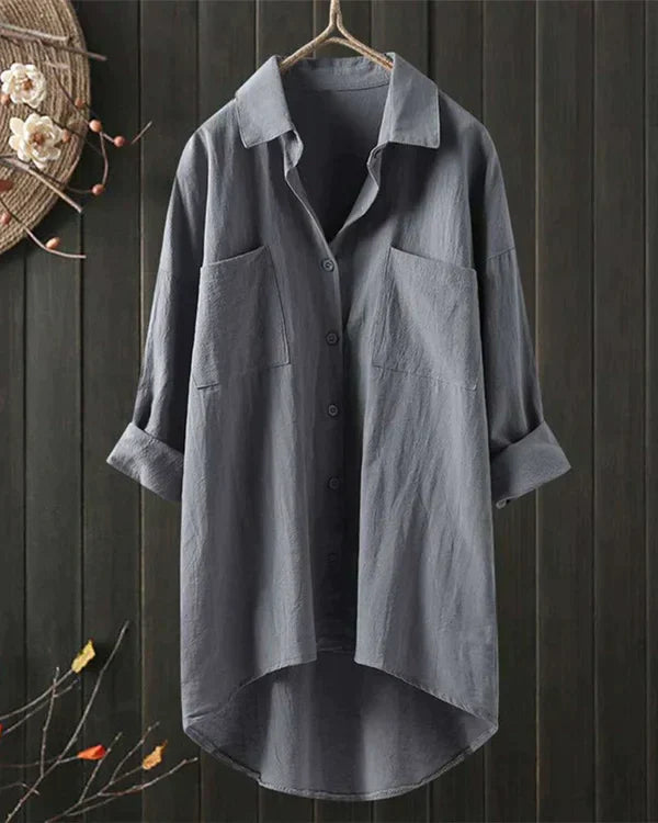 Stilla | Enkel, Langærmet Bluse med Løs Pasform