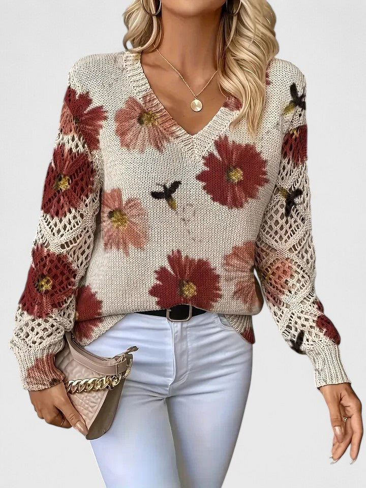 Stilla | Elegant Sweater med Blomsterdesign