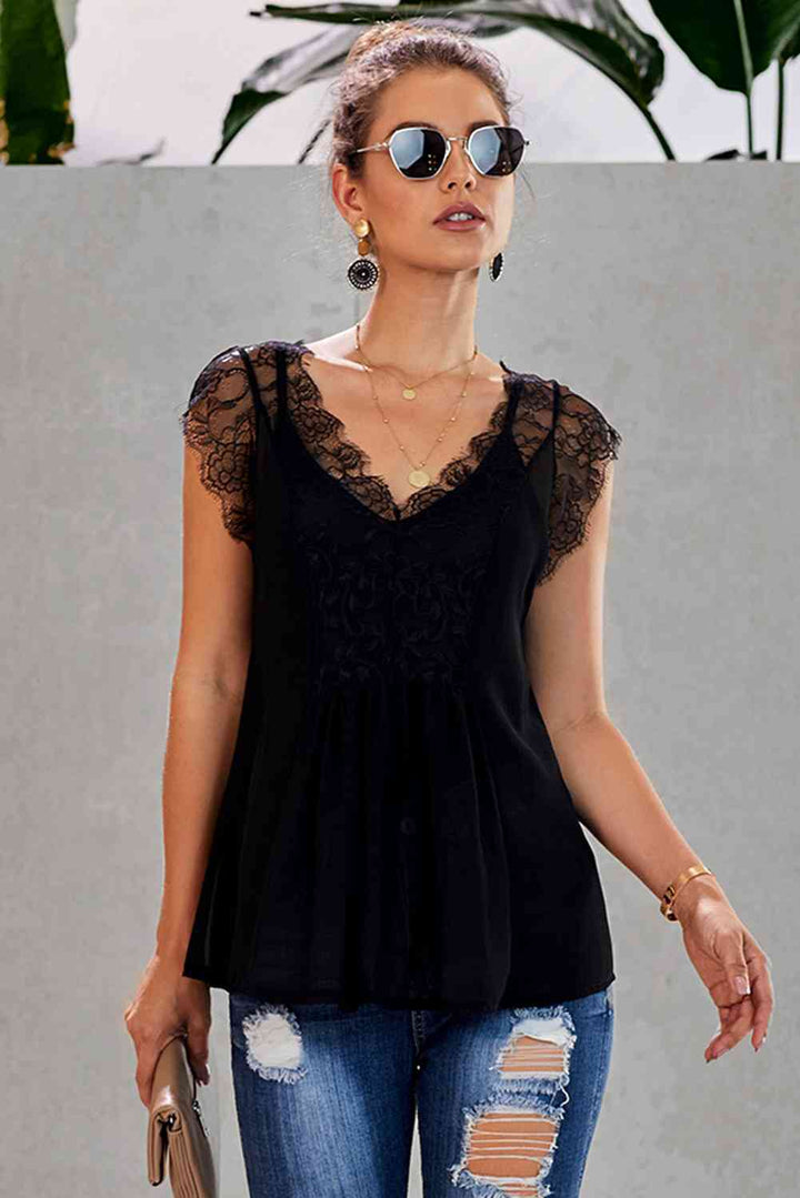 Stilla | Trim Spliced Lace V-hals Tank
