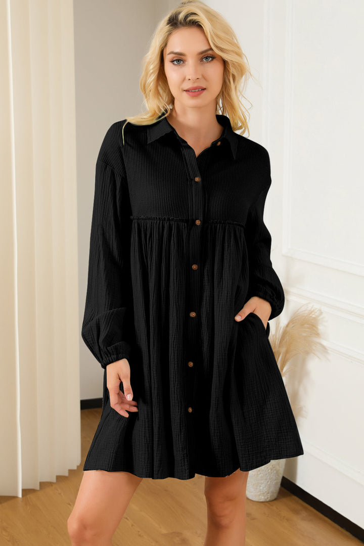 Stilla | Kravehals Dropped Shoulder Mini Kjole