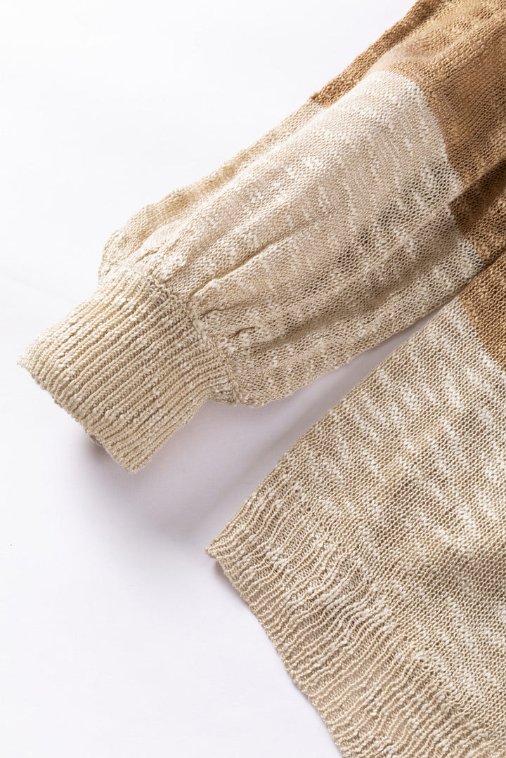 Stilla | Block Åben Front Langærmet Cardigan