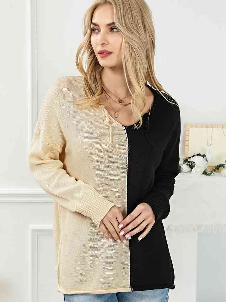 Stilla | Tone V-hals Langærmet Strik Top