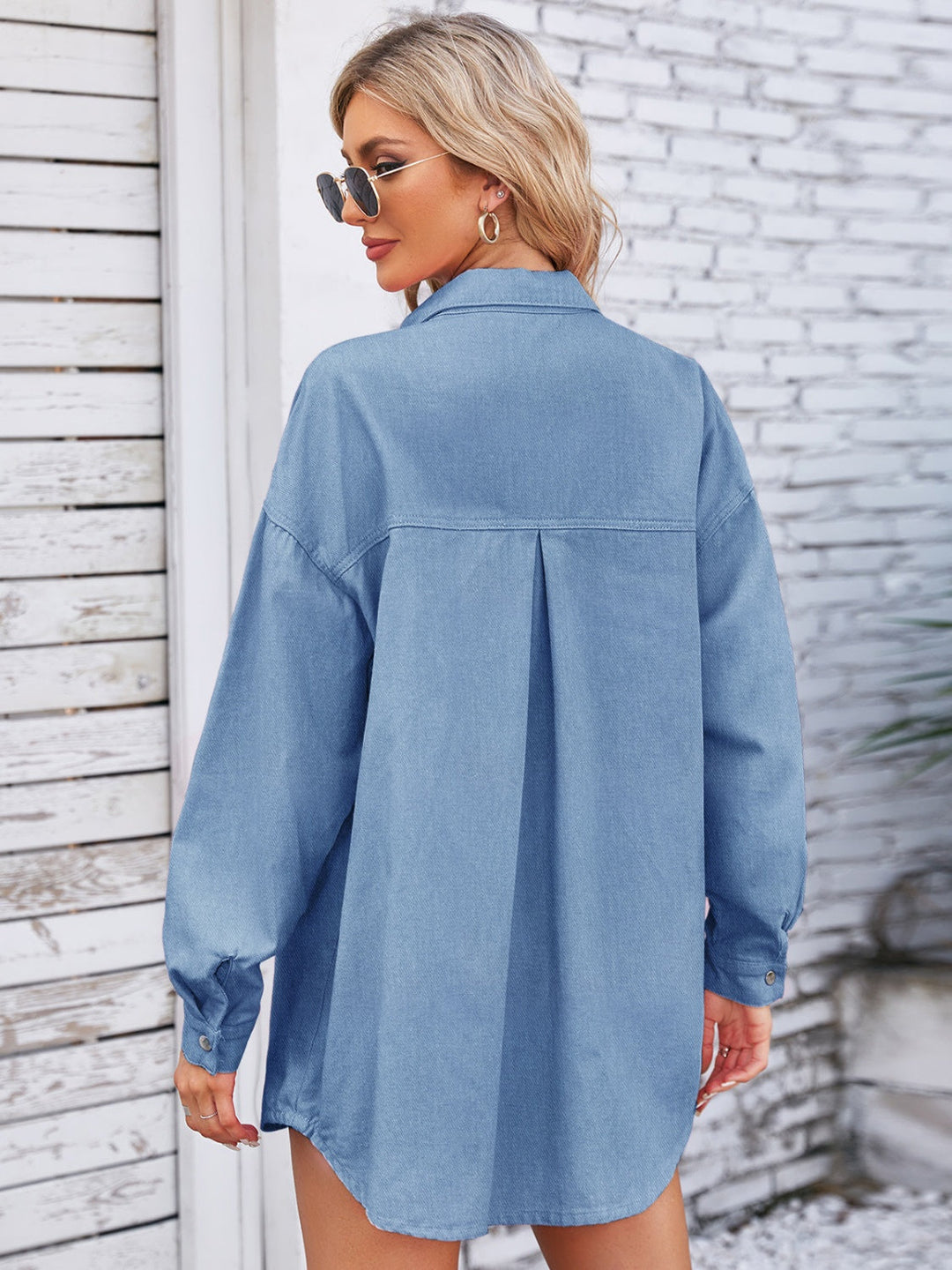 Stilla | Snap Down Dropped Shoulder Denim Shacket