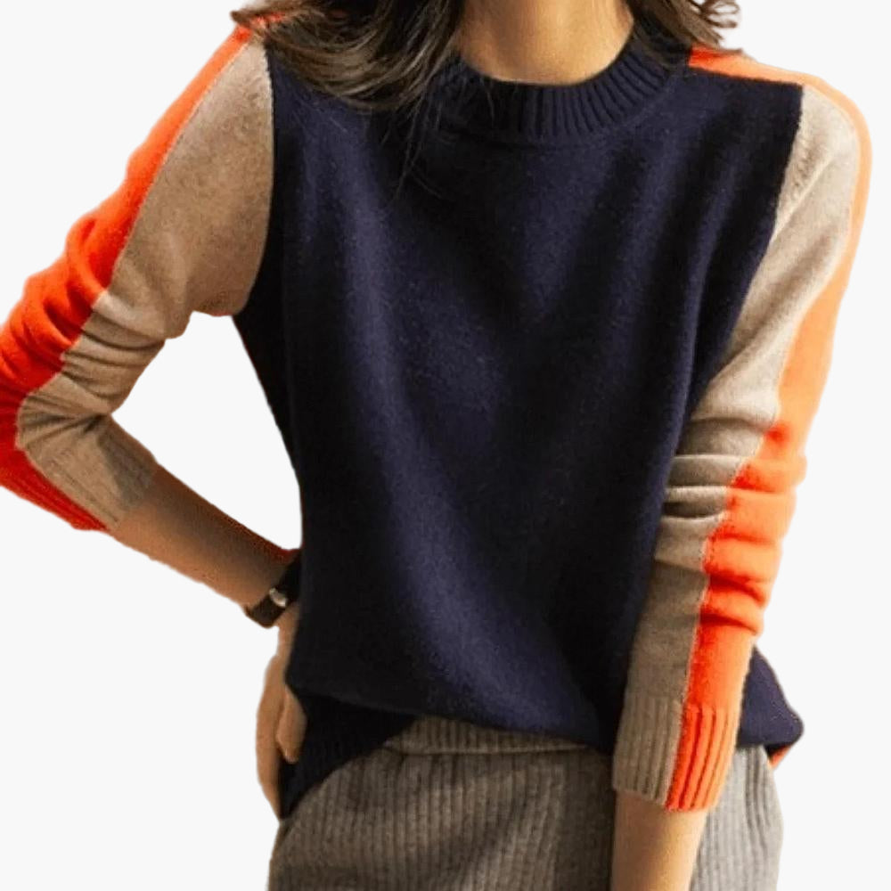 Stilla | Pullover med Farveblok-Design og Moderne Snit - Perfekt til Kontor og Fritid