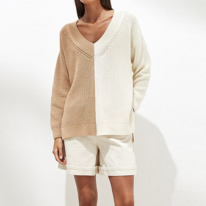 Stilla | V-hals drop shoulder split sweater