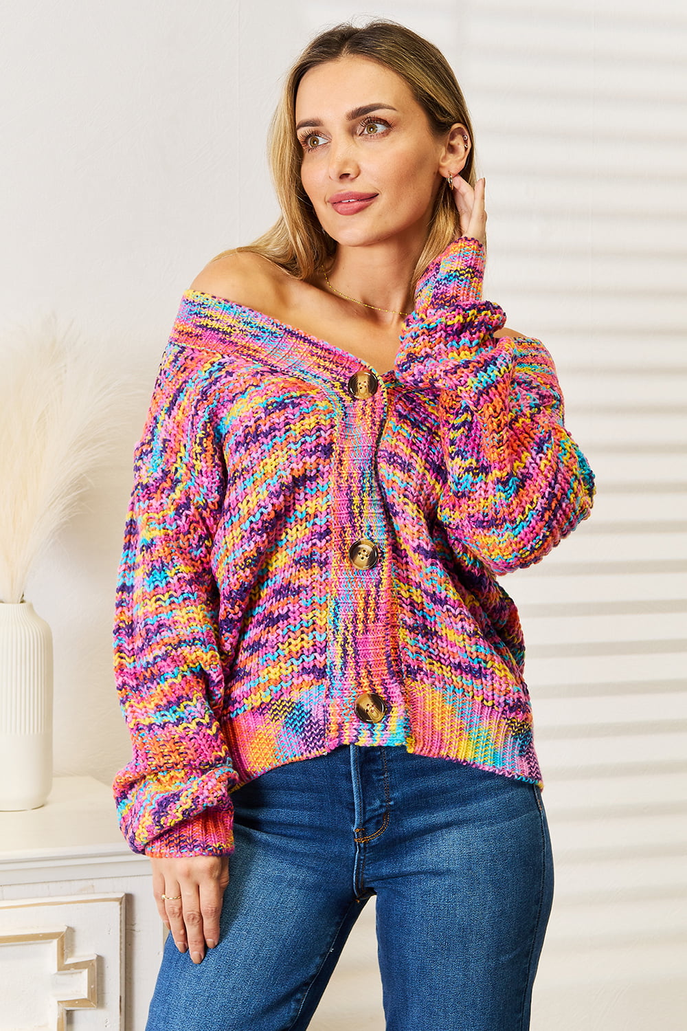 Stilla | Wings Woven Right V-Hals Langærmet Cardigan