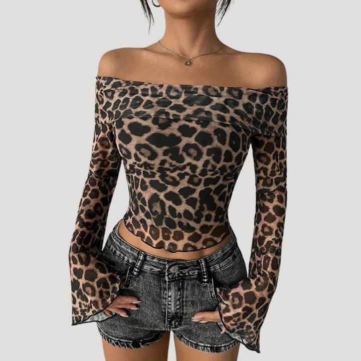 Stilla | Leopardprint Off Shoulder Top