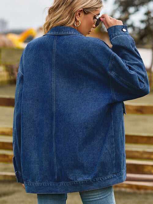 Stilla | Hals Knap-op Denim Jakke