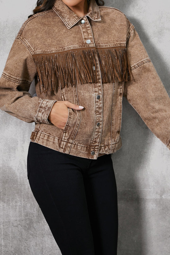 Stilla | Trim Snap Down Denim Jakke