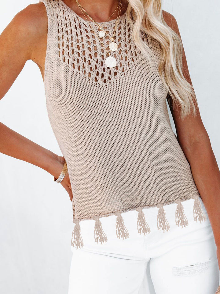 Stilla | Frynse Rund Hals Tank