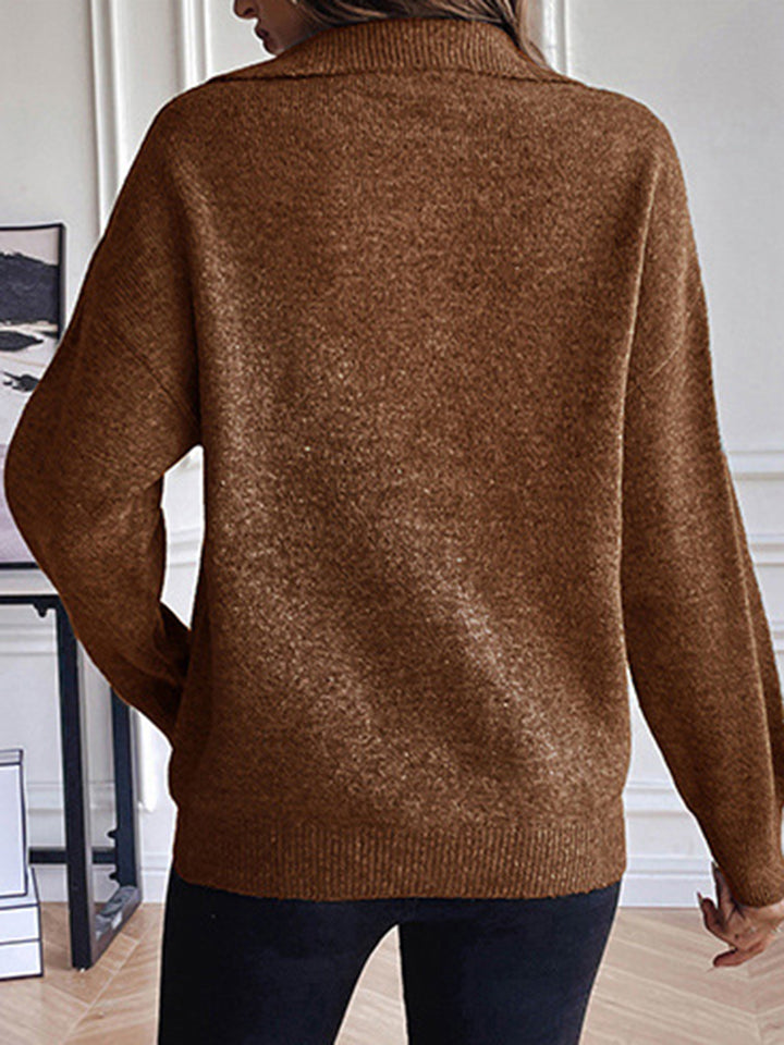 Stilla | Zip Dropped Shoulder Sweatshirt