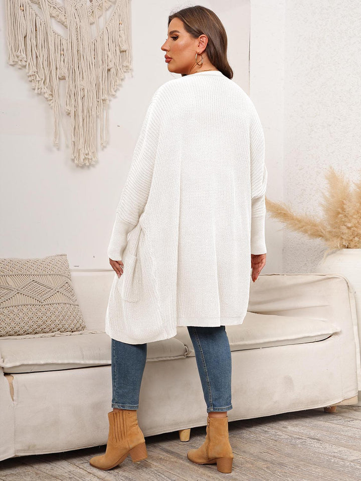 Stilla | Plus Size Åben Front Cardigan Med Lommer