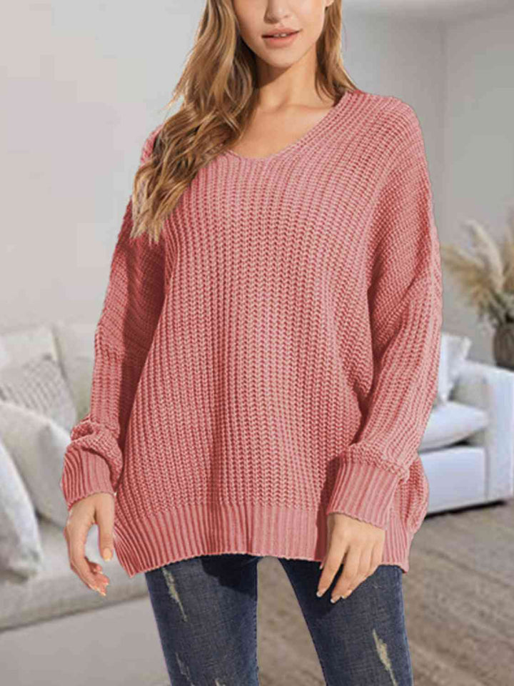 Stilla | Neck Batwing Dropped Shoulder Sweater