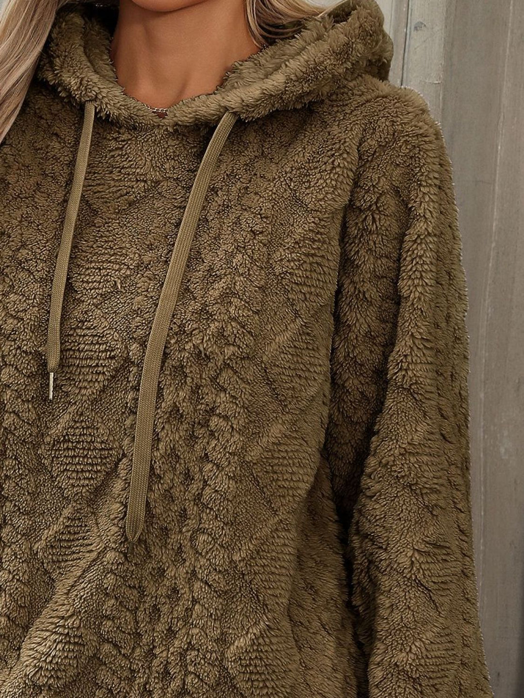 Stilla | Fleece Hættetrøje Med Lange Ærmer og Snøre