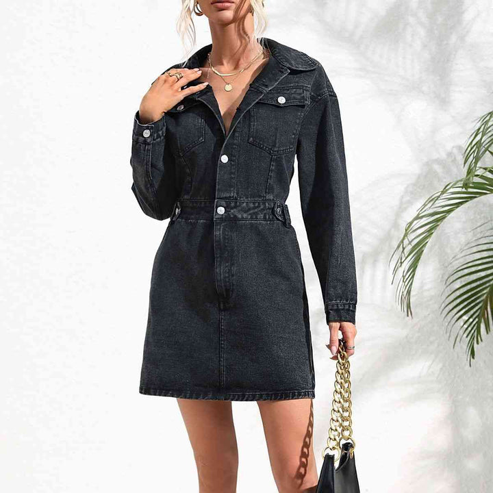 Stilla | Kravehals Denim Mini Kjole