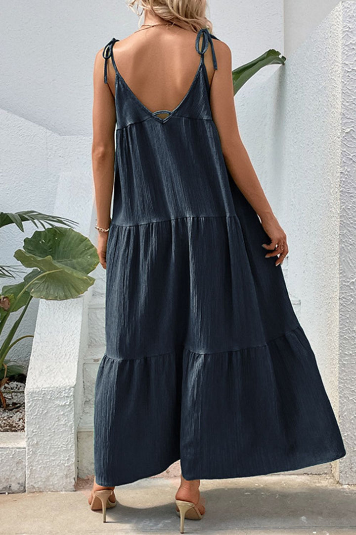Stilla | Skulder Tiered Maxi Kjole