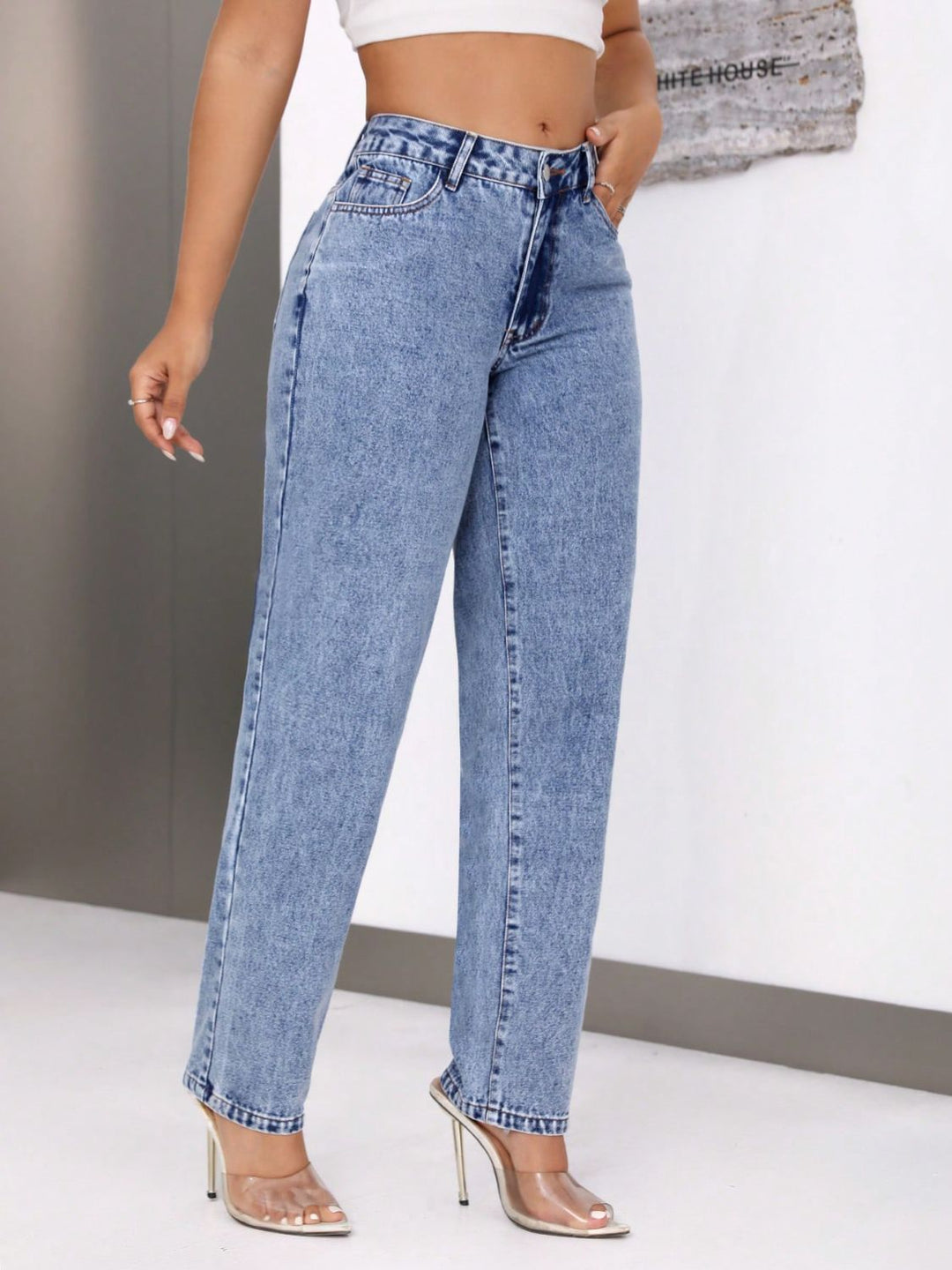 Stilla | Høj talje jeans med lommer