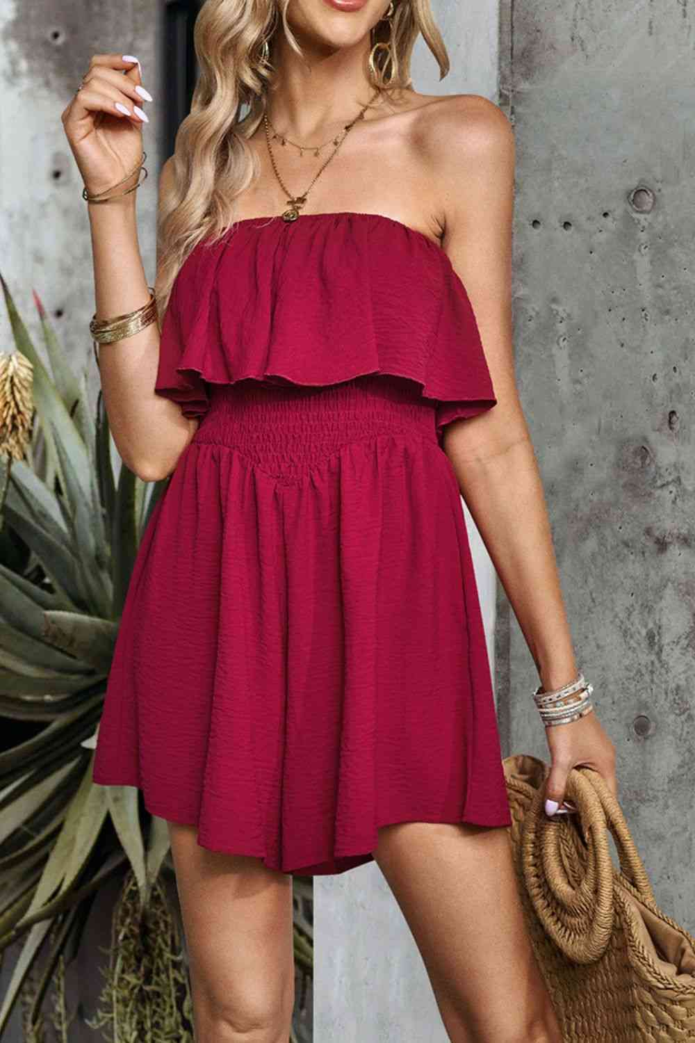 Stilla | Smocked Stropløs Romper