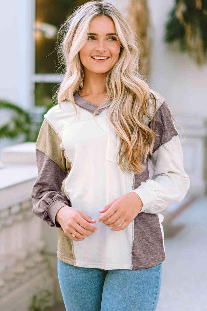 Stilla | Block Exposed Seam Bluse