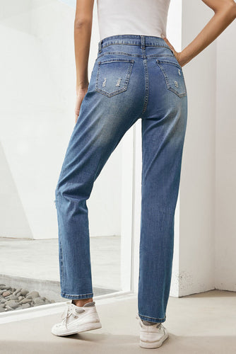 Stilla | Flag Distressed Straight Jeans