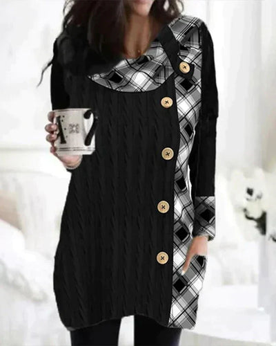 Stilla | Ternede Patchwork-kjole Med Knapper