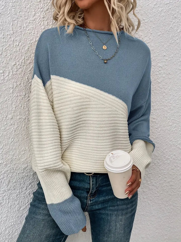 Stilla | Pullover i farveblok strik