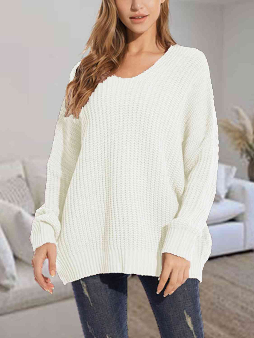 Stilla | Neck Batwing Dropped Shoulder Sweater
