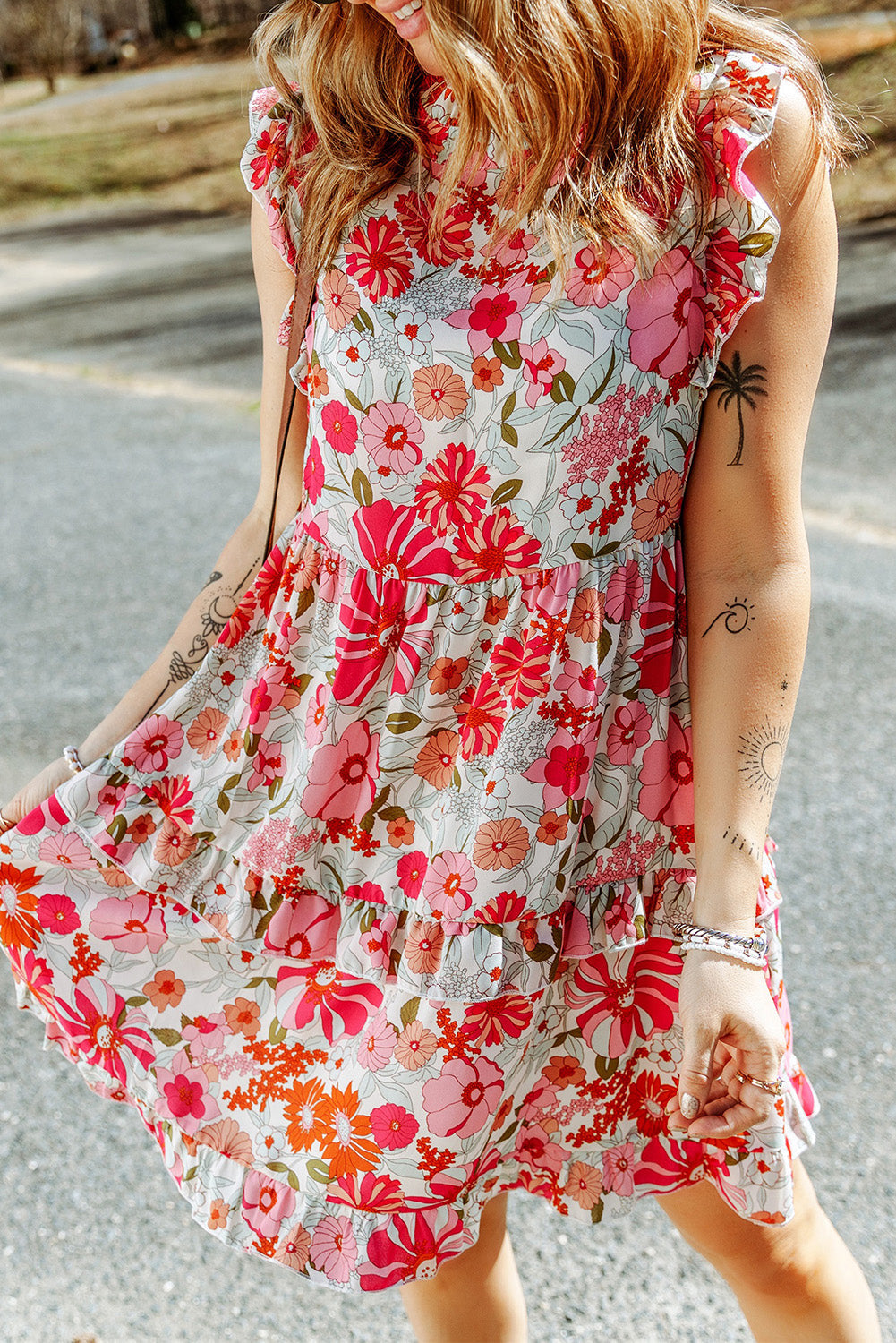 Stilla | Trykt Mock Neck Kjole
