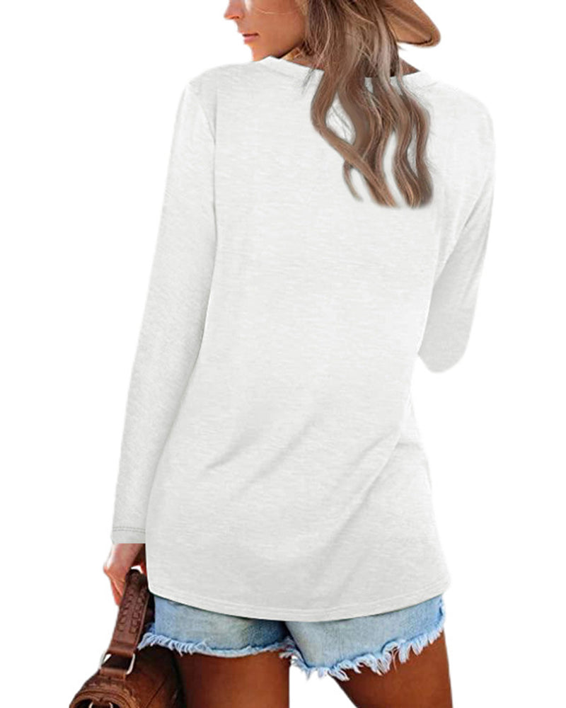 Stilla | Langærmet T-Shirt med V-udskæring