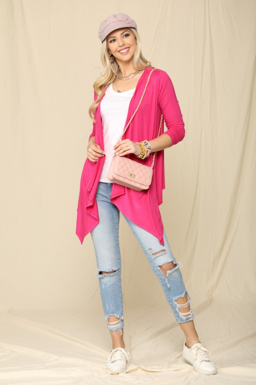 Stilla | Full Size Åben Front Strik Cardigan
