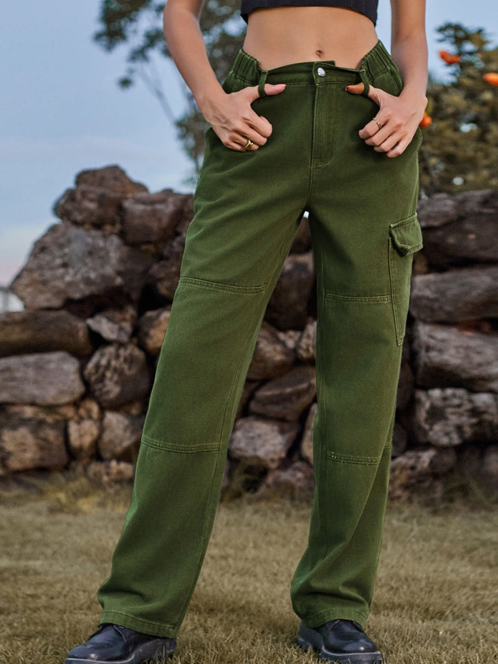 Stilla | Talje Cargo Straight Jeans