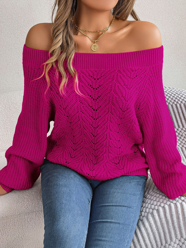 Stilla | Off-Shoulder Lange Ærme Sweatshirt