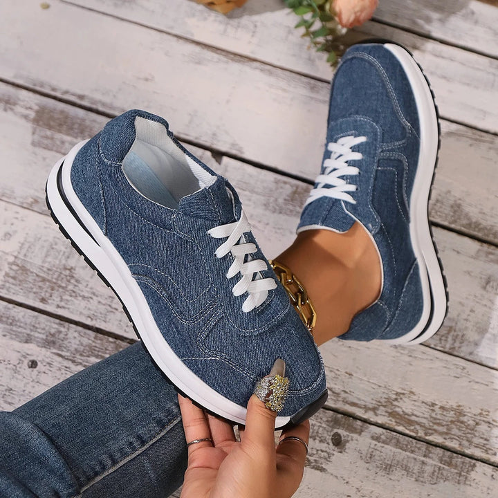 Stilla | Stilfulde Denim Platform Sneakers til Kvinder