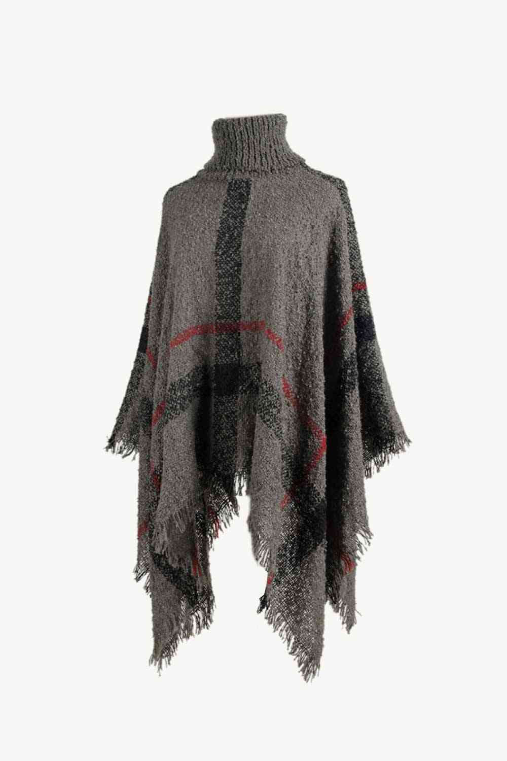 Stilla | Turtleneck Raw Hem Poncho
