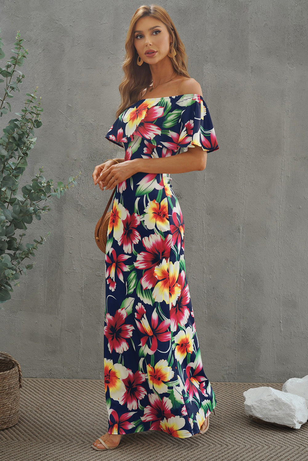 Stilla | Lagd Off-shoulder Maxi Kjole