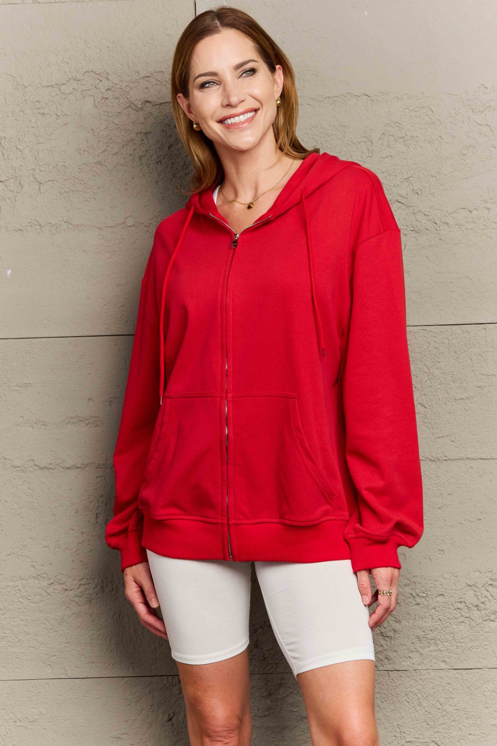 Stilla | Plus Size Zip Up Langærmet Hættetrøje