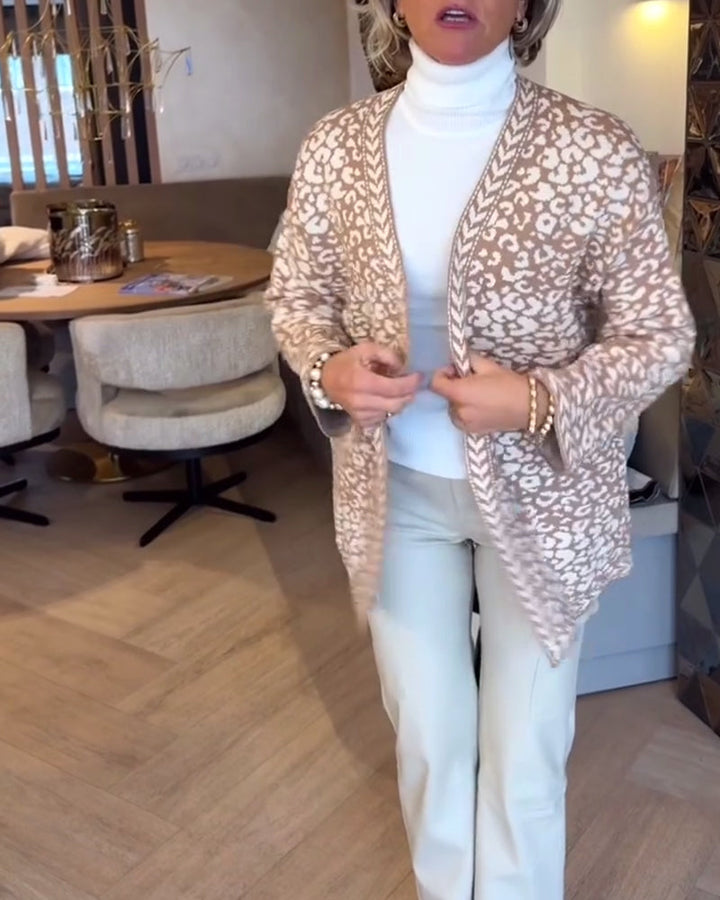Stilla | Knapløs Schnürmitte leopardjacquard