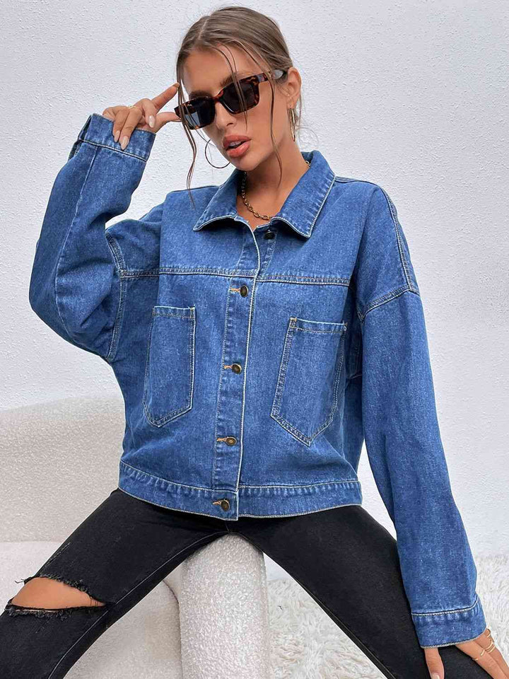 Stilla | Nakke Sunket Skulder Denim Jakke