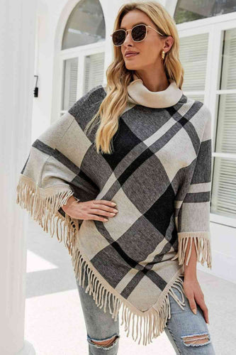 Stilla | Turtleneck Frynse Kant Poncho
