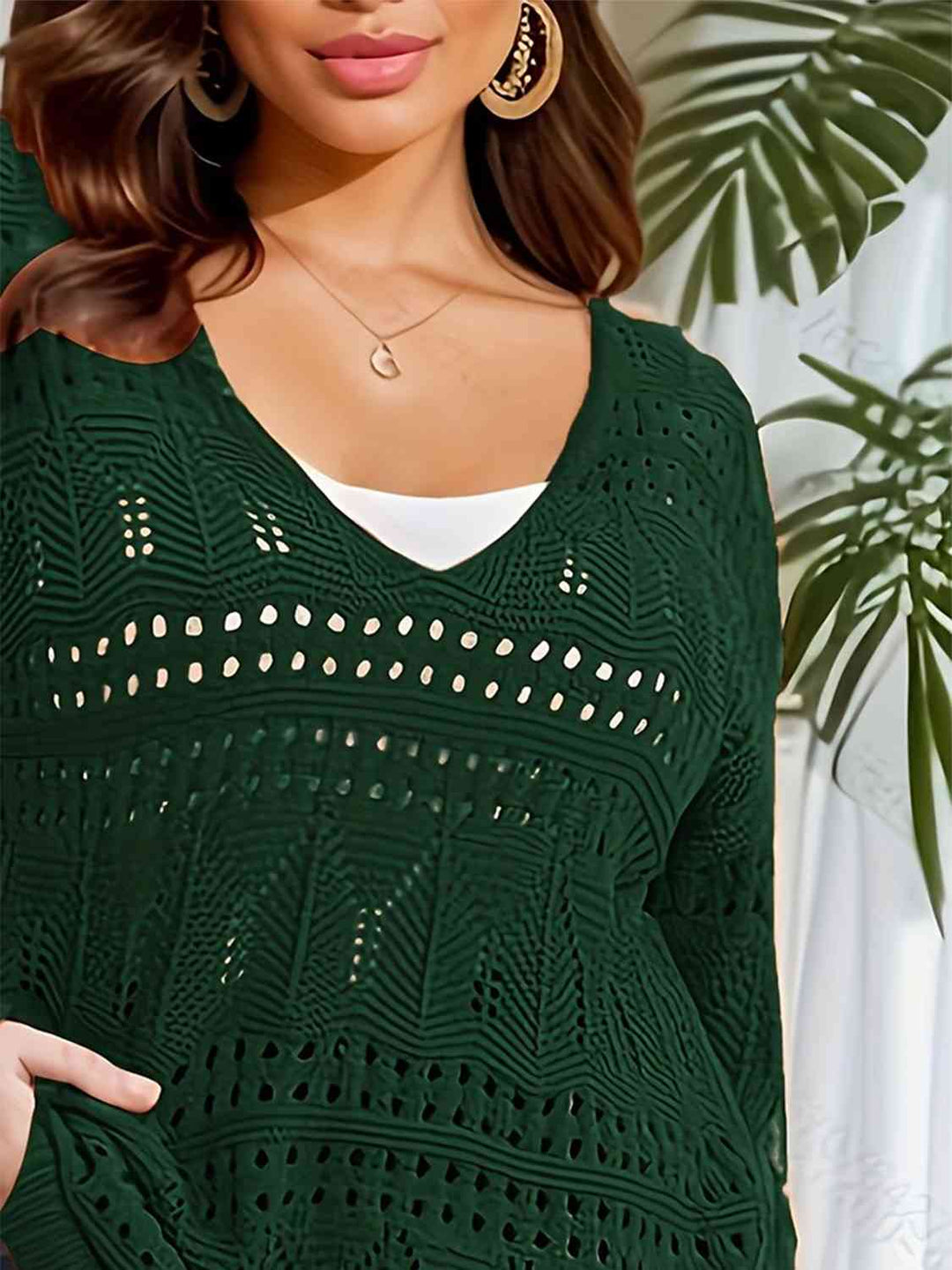 Stilla | Størrelse Åbenarbejdet Udsnit Langærmet Sweater