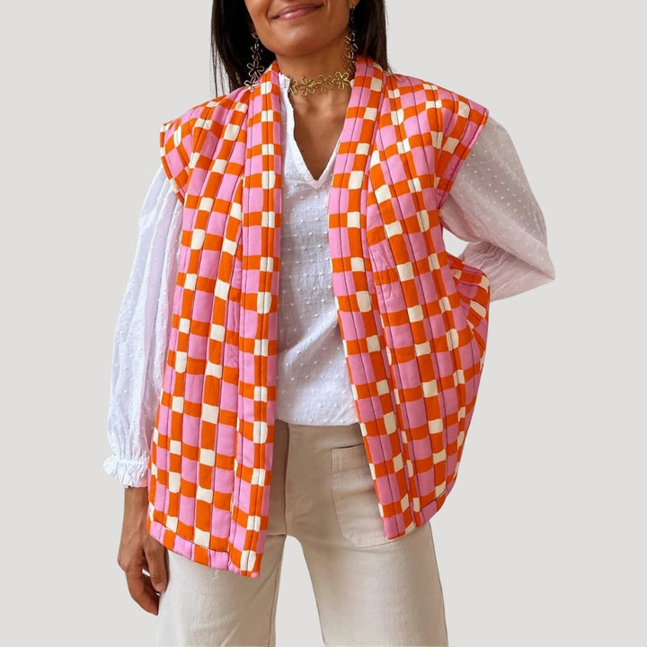 Stilla | Quilted Ærmeløs Trykt Vest