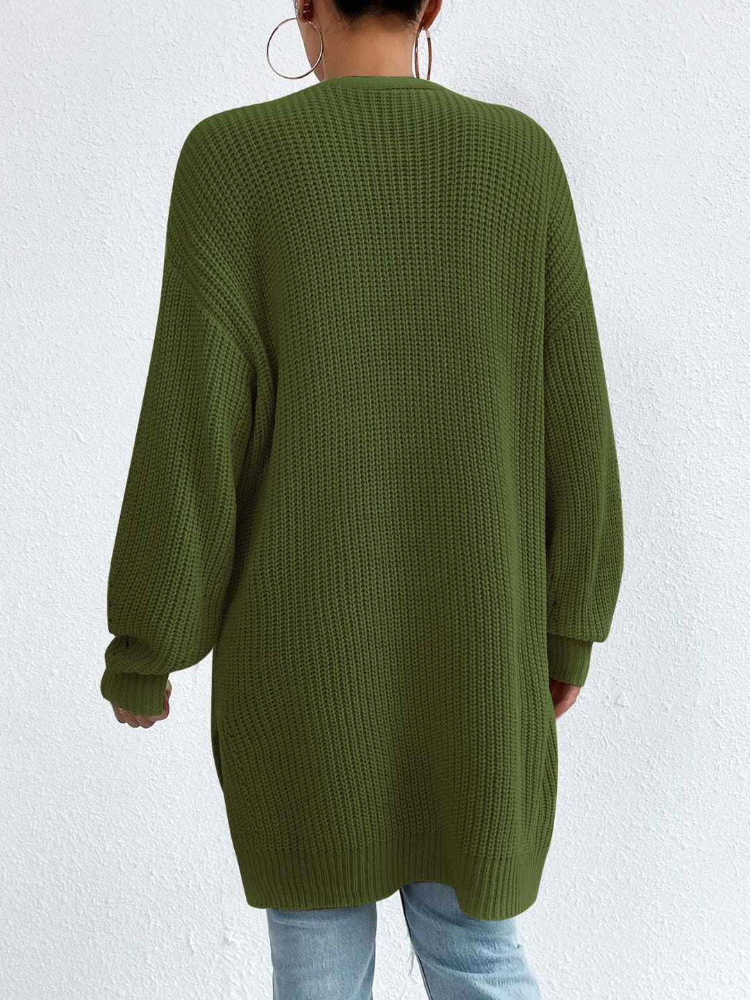 Stilla | Front Dropped Shoulder Slit Cardigan