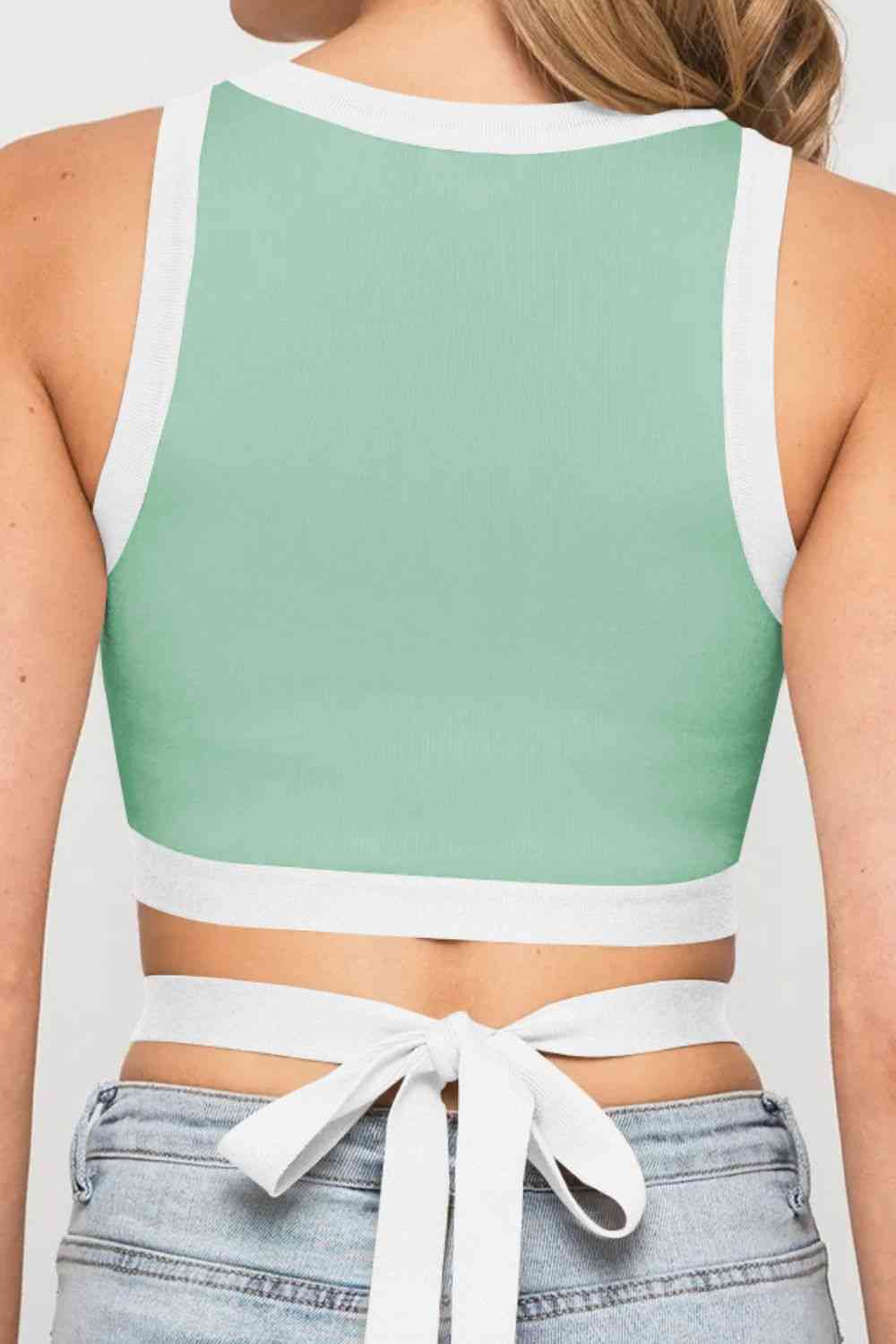 Stilla | Tie Back Rund Hals Tank