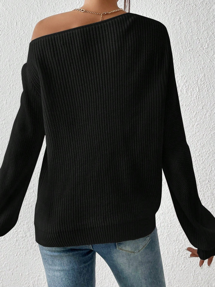 Stilla | Enkelt Skulder Langærmet Sweater